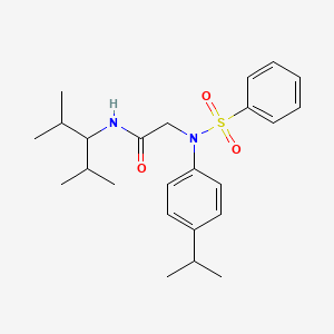 molecular formula C24H34N2O3S B4964788 N~1~-(1-isopropyl-2-methylpropyl)-N~2~-(4-isopropylphenyl)-N~2~-(phenylsulfonyl)glycinamide 