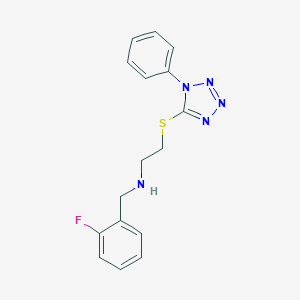 molecular formula C16H16FN5S B496479 N-(2-fluorobenzyl)-2-[(1-phenyl-1H-tetrazol-5-yl)sulfanyl]ethanamine 