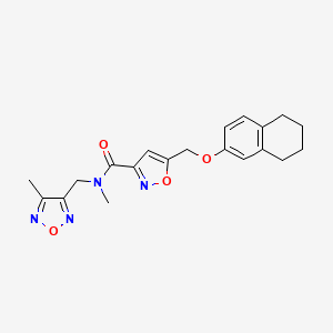 molecular formula C20H22N4O4 B4964791 N-methyl-N-[(4-methyl-1,2,5-oxadiazol-3-yl)methyl]-5-[(5,6,7,8-tetrahydro-2-naphthalenyloxy)methyl]-3-isoxazolecarboxamide 