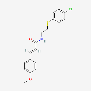 N-{2-[(4-chlorophenyl)thio]ethyl}-3-(4-methoxyphenyl)acrylamide