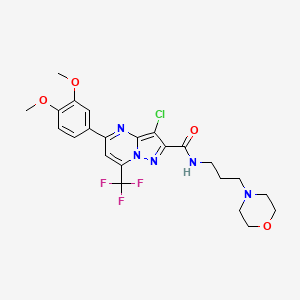 molecular formula C23H25ClF3N5O4 B4964819 3-chloro-5-(3,4-dimethoxyphenyl)-N-[3-(4-morpholinyl)propyl]-7-(trifluoromethyl)pyrazolo[1,5-a]pyrimidine-2-carboxamide 