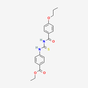 molecular formula C20H22N2O4S B4964831 ethyl 4-({[(4-propoxybenzoyl)amino]carbonothioyl}amino)benzoate 