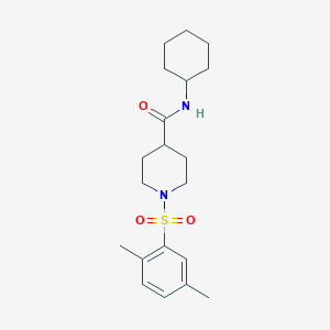 molecular formula C20H30N2O3S B4964849 N-cyclohexyl-1-[(2,5-dimethylphenyl)sulfonyl]-4-piperidinecarboxamide 