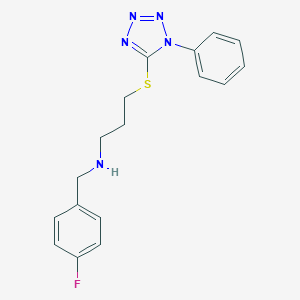 molecular formula C17H18FN5S B496487 N-(4-fluorobenzyl)-3-[(1-phenyl-1H-tetrazol-5-yl)sulfanyl]propan-1-amine 