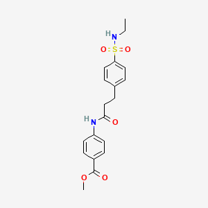 molecular formula C19H22N2O5S B4964875 methyl 4-[(3-{4-[(ethylamino)sulfonyl]phenyl}propanoyl)amino]benzoate 