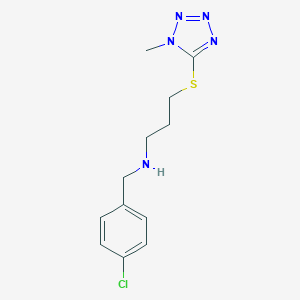 molecular formula C12H16ClN5S B496488 N-(4-chlorobenzyl)-3-[(1-methyl-1H-tetrazol-5-yl)sulfanyl]propan-1-amine 