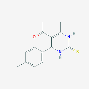 molecular formula C14H16N2OS B4964897 1-[6-methyl-4-(4-methylphenyl)-2-thioxo-1,2,3,4-tetrahydro-5-pyrimidinyl]ethanone 