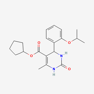 molecular formula C20H26N2O4 B4964909 cyclopentyl 4-(2-isopropoxyphenyl)-6-methyl-2-oxo-1,2,3,4-tetrahydro-5-pyrimidinecarboxylate 