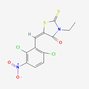 molecular formula C12H8Cl2N2O3S2 B4964950 5-(2,6-dichloro-3-nitrobenzylidene)-3-ethyl-2-thioxo-1,3-thiazolidin-4-one 
