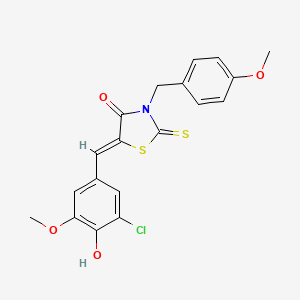 molecular formula C19H16ClNO4S2 B4964968 5-(3-chloro-4-hydroxy-5-methoxybenzylidene)-3-(4-methoxybenzyl)-2-thioxo-1,3-thiazolidin-4-one 