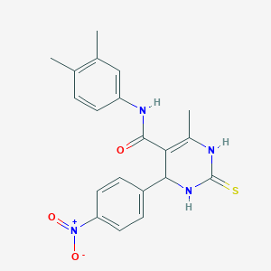 N-(3,4-dimethylphenyl)-6-methyl-4-(4-nitrophenyl)-2-sulfanylidene-3,4-dihydro-1H-pyrimidine-5-carboxamide