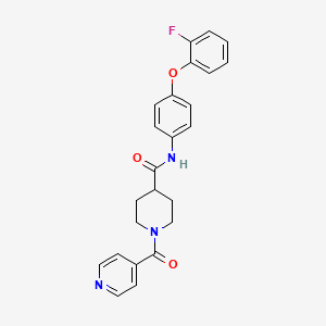 molecular formula C24H22FN3O3 B4965002 N-[4-(2-fluorophenoxy)phenyl]-1-isonicotinoyl-4-piperidinecarboxamide 