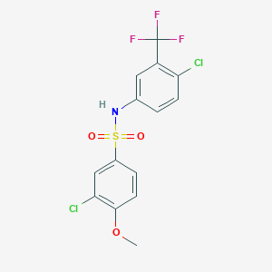 3-chloro-N-[4-chloro-3-(trifluoromethyl)phenyl]-4-methoxybenzenesulfonamide