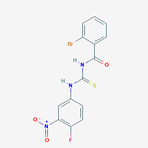 molecular formula C14H9BrFN3O3S B4965026 2-bromo-N-{[(4-fluoro-3-nitrophenyl)amino]carbonothioyl}benzamide CAS No. 6388-92-7