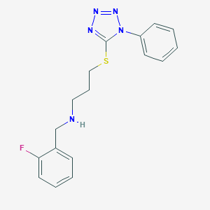 molecular formula C17H18FN5S B496503 N-(2-fluorobenzyl)-N-{3-[(1-phenyl-1H-tetraazol-5-yl)sulfanyl]propyl}amine 
