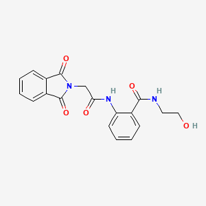 molecular formula C19H17N3O5 B4965049 2-{[(1,3-dioxo-1,3-dihydro-2H-isoindol-2-yl)acetyl]amino}-N-(2-hydroxyethyl)benzamide 