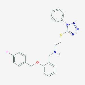 molecular formula C23H22FN5OS B496505 N-{2-[(4-fluorobenzyl)oxy]benzyl}-2-[(1-phenyl-1H-tetrazol-5-yl)sulfanyl]ethanamine 