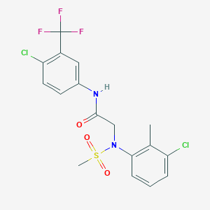 molecular formula C17H15Cl2F3N2O3S B4965071 N~2~-(3-chloro-2-methylphenyl)-N~1~-[4-chloro-3-(trifluoromethyl)phenyl]-N~2~-(methylsulfonyl)glycinamide 