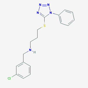 molecular formula C17H18ClN5S B496508 N-(3-chlorobenzyl)-3-[(1-phenyl-1H-tetrazol-5-yl)sulfanyl]propan-1-amine 