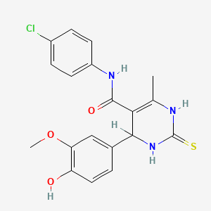 molecular formula C19H18ClN3O3S B4965097 N-(4-chlorophenyl)-4-(4-hydroxy-3-methoxyphenyl)-6-methyl-2-thioxo-1,2,3,4-tetrahydro-5-pyrimidinecarboxamide 