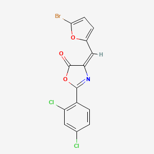 molecular formula C14H6BrCl2NO3 B4965116 4-[(5-bromo-2-furyl)methylene]-2-(2,4-dichlorophenyl)-1,3-oxazol-5(4H)-one 