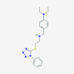 molecular formula C20H26N6S B496514 N,N-diethyl-4-[({2-[(1-phenyl-1H-tetrazol-5-yl)sulfanyl]ethyl}amino)methyl]aniline 
