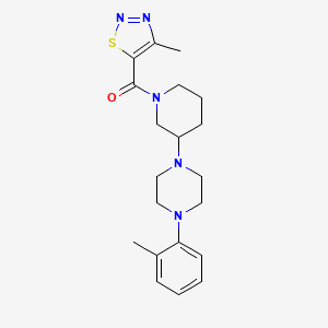 molecular formula C20H27N5OS B4965144 1-(2-methylphenyl)-4-{1-[(4-methyl-1,2,3-thiadiazol-5-yl)carbonyl]-3-piperidinyl}piperazine 