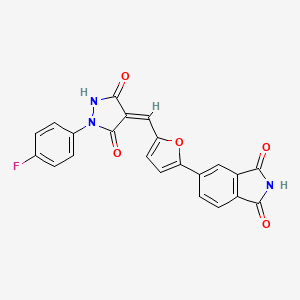 molecular formula C22H12FN3O5 B4965165 5-(5-{[1-(4-fluorophenyl)-3,5-dioxo-4-pyrazolidinylidene]methyl}-2-furyl)-1H-isoindole-1,3(2H)-dione 