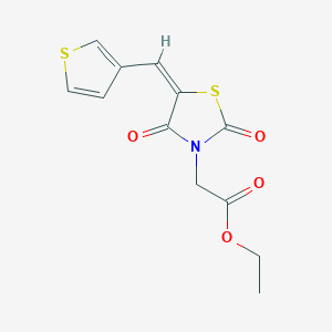 molecular formula C12H11NO4S2 B4965172 ethyl [2,4-dioxo-5-(3-thienylmethylene)-1,3-thiazolidin-3-yl]acetate 