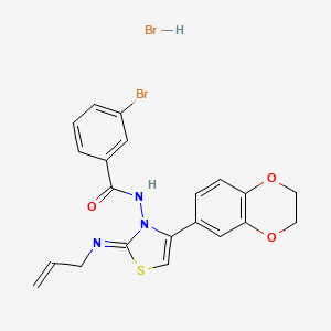 molecular formula C21H19Br2N3O3S B4965179 N-[2-(allylimino)-4-(2,3-dihydro-1,4-benzodioxin-6-yl)-1,3-thiazol-3(2H)-yl]-3-bromobenzamide hydrobromide 