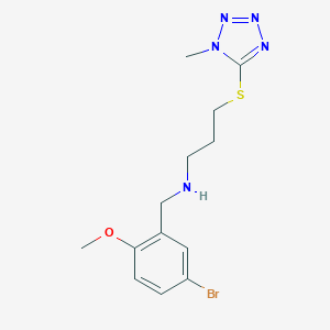 molecular formula C13H18BrN5OS B496519 N-(5-bromo-2-methoxybenzyl)-N-{3-[(1-methyl-1H-tetrazol-5-yl)thio]propyl}amine 