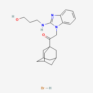 molecular formula C22H30BrN3O2 B4965198 1-(1-adamantyl)-2-{2-[(3-hydroxypropyl)amino]-1H-benzimidazol-1-yl}ethanone hydrobromide 