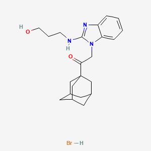 1-(1-Adamantyl)-2-[2-(3-hydroxypropylamino)benzimidazol-1-yl]ethanone;hydrobromide