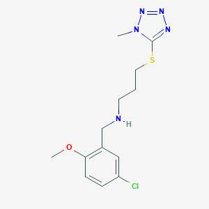 molecular formula C13H18ClN5OS B496520 N-(5-chloro-2-methoxybenzyl)-3-[(1-methyl-1H-tetrazol-5-yl)sulfanyl]propan-1-amine 