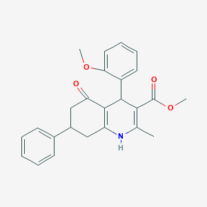 molecular formula C25H25NO4 B4965203 methyl 4-(2-methoxyphenyl)-2-methyl-5-oxo-7-phenyl-1,4,5,6,7,8-hexahydro-3-quinolinecarboxylate 