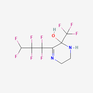 molecular formula C8H7F9N2O B4965231 3-(1,1,2,2,3,3-hexafluoropropyl)-2-(trifluoromethyl)-1,2,5,6-tetrahydro-2-pyrazinol 