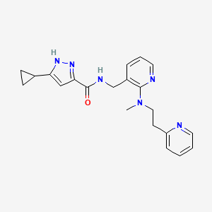 3-cyclopropyl-N-[(2-{methyl[2-(2-pyridinyl)ethyl]amino}-3-pyridinyl)methyl]-1H-pyrazole-5-carboxamide