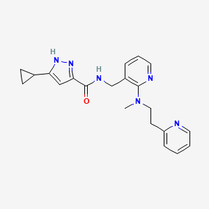 molecular formula C21H24N6O B4965280 3-cyclopropyl-N-[(2-{methyl[2-(2-pyridinyl)ethyl]amino}-3-pyridinyl)methyl]-1H-pyrazole-5-carboxamide 