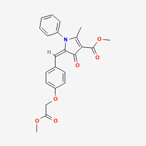 molecular formula C23H21NO6 B4965304 methyl (5E)-5-{[4-(2-methoxy-2-oxoethoxy)phenyl]methylidene}-2-methyl-4-oxo-1-phenyl-4,5-dihydro-1H-pyrrole-3-carboxylate 