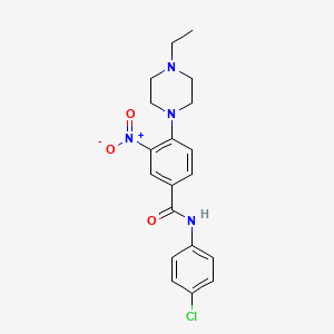molecular formula C19H21ClN4O3 B4965310 N-(4-chlorophenyl)-4-(4-ethyl-1-piperazinyl)-3-nitrobenzamide 