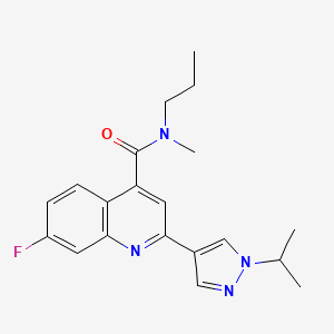 molecular formula C20H23FN4O B4965370 7-fluoro-2-(1-isopropyl-1H-pyrazol-4-yl)-N-methyl-N-propylquinoline-4-carboxamide 
