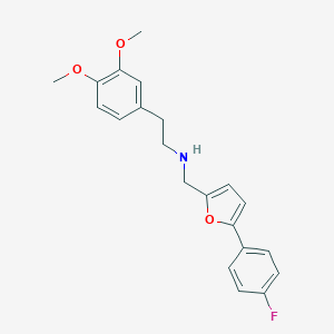 molecular formula C21H22FNO3 B496541 2-(3,4-dimethoxyphenyl)-N-{[5-(4-fluorophenyl)furan-2-yl]methyl}ethanamine 