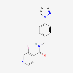molecular formula C16H13FN4O B4965422 3-fluoro-N-[4-(1H-pyrazol-1-yl)benzyl]isonicotinamide 