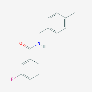 molecular formula C15H14FNO B496543 3-fluoro-N-[(4-methylphenyl)methyl]benzamide CAS No. 550307-21-6