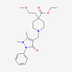 molecular formula C23H33N3O4 B4965431 ethyl 1-[(1,5-dimethyl-3-oxo-2-phenyl-2,3-dihydro-1H-pyrazol-4-yl)methyl]-4-(2-methoxyethyl)-4-piperidinecarboxylate 