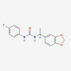 molecular formula C16H15FN2O3 B4965462 N-[1-(1,3-benzodioxol-5-yl)ethyl]-N'-(4-fluorophenyl)urea 