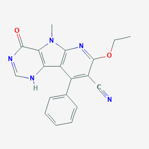 molecular formula C19H15N5O2 B496547 11-ethoxy-8-methyl-6-oxo-13-phenyl-3,5,8,10-tetrazatricyclo[7.4.0.02,7]trideca-1(9),2(7),4,10,12-pentaene-12-carbonitrile 