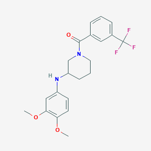 molecular formula C21H23F3N2O3 B4965476 N-(3,4-dimethoxyphenyl)-1-[3-(trifluoromethyl)benzoyl]-3-piperidinamine 