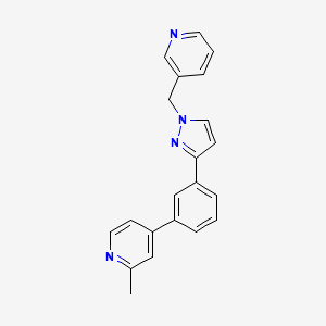 molecular formula C21H18N4 B4965489 2-methyl-4-{3-[1-(3-pyridinylmethyl)-1H-pyrazol-3-yl]phenyl}pyridine 