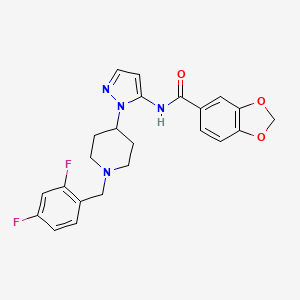 molecular formula C23H22F2N4O3 B4965496 N-{1-[1-(2,4-difluorobenzyl)-4-piperidinyl]-1H-pyrazol-5-yl}-1,3-benzodioxole-5-carboxamide 